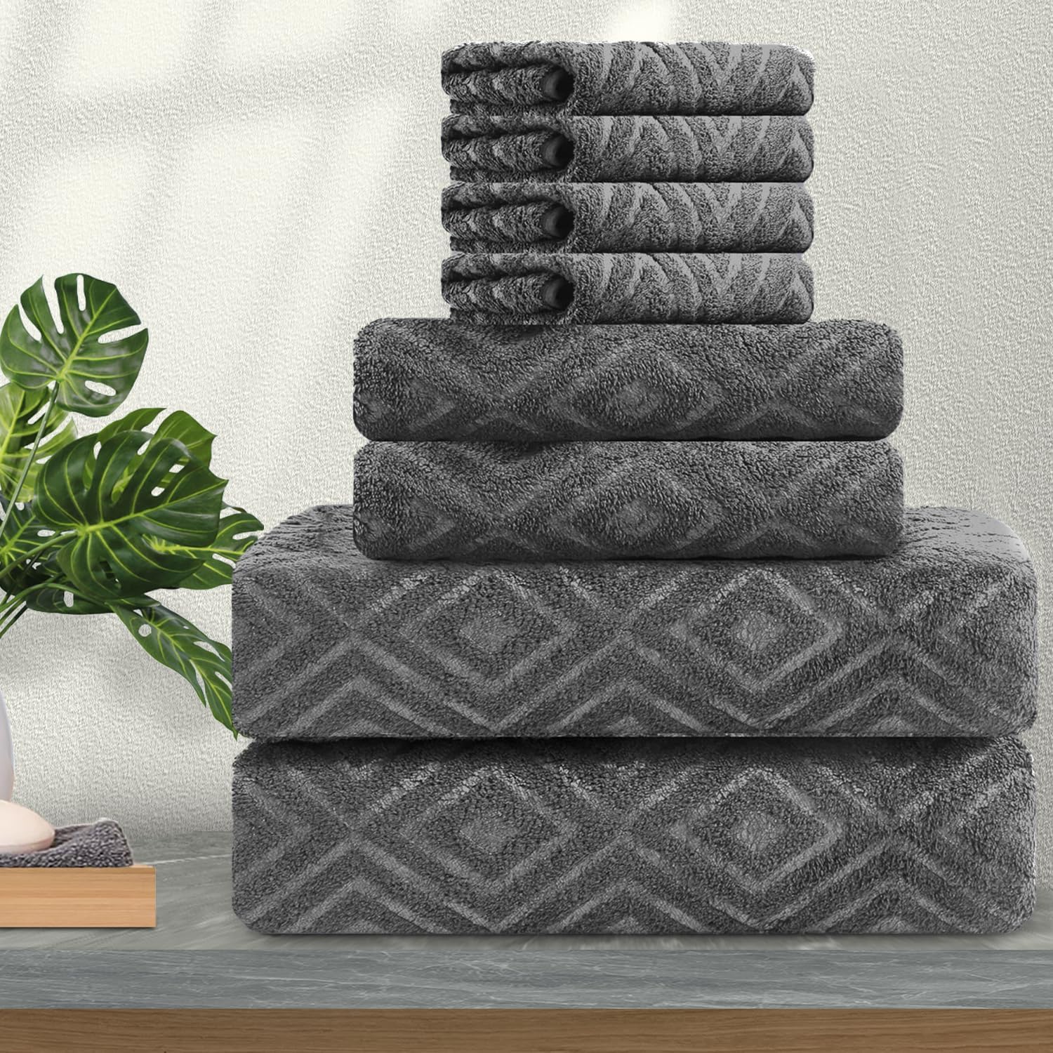 Ferdilan 8-Piece Bath Towel Set – Grey