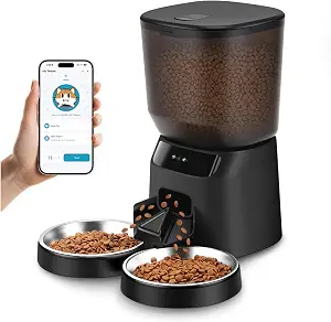 5L Double Automatic WiFi Cat Feeder (Black)