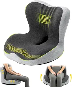 Urban Deco Orthopedic Gel Memory Foam Seat Cushion (Black & Grey)