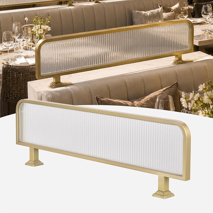 Gold Glass Room Divider & Decorative Dining Partition