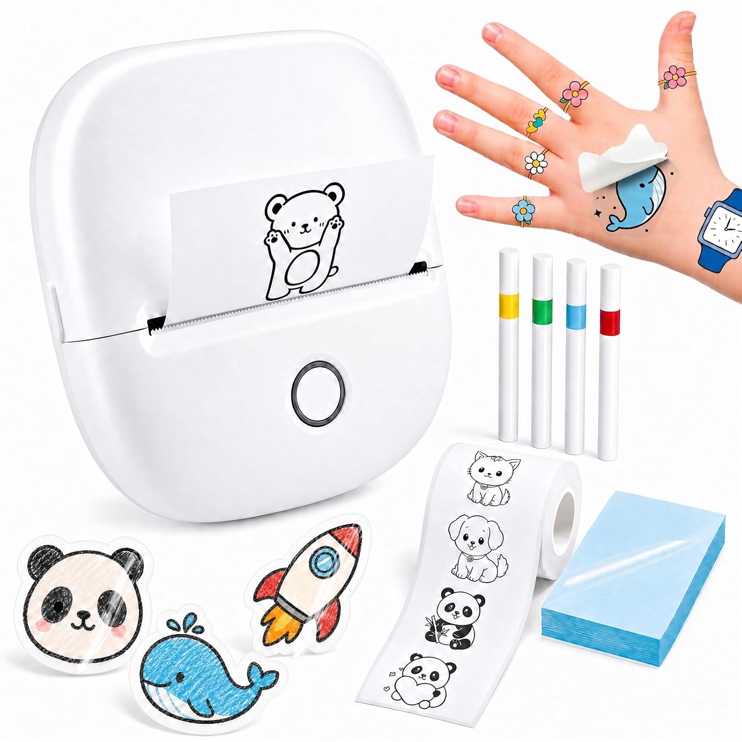 Kids’ Temporary Tattoo Maker – Inkless AI Thermal Printer with App