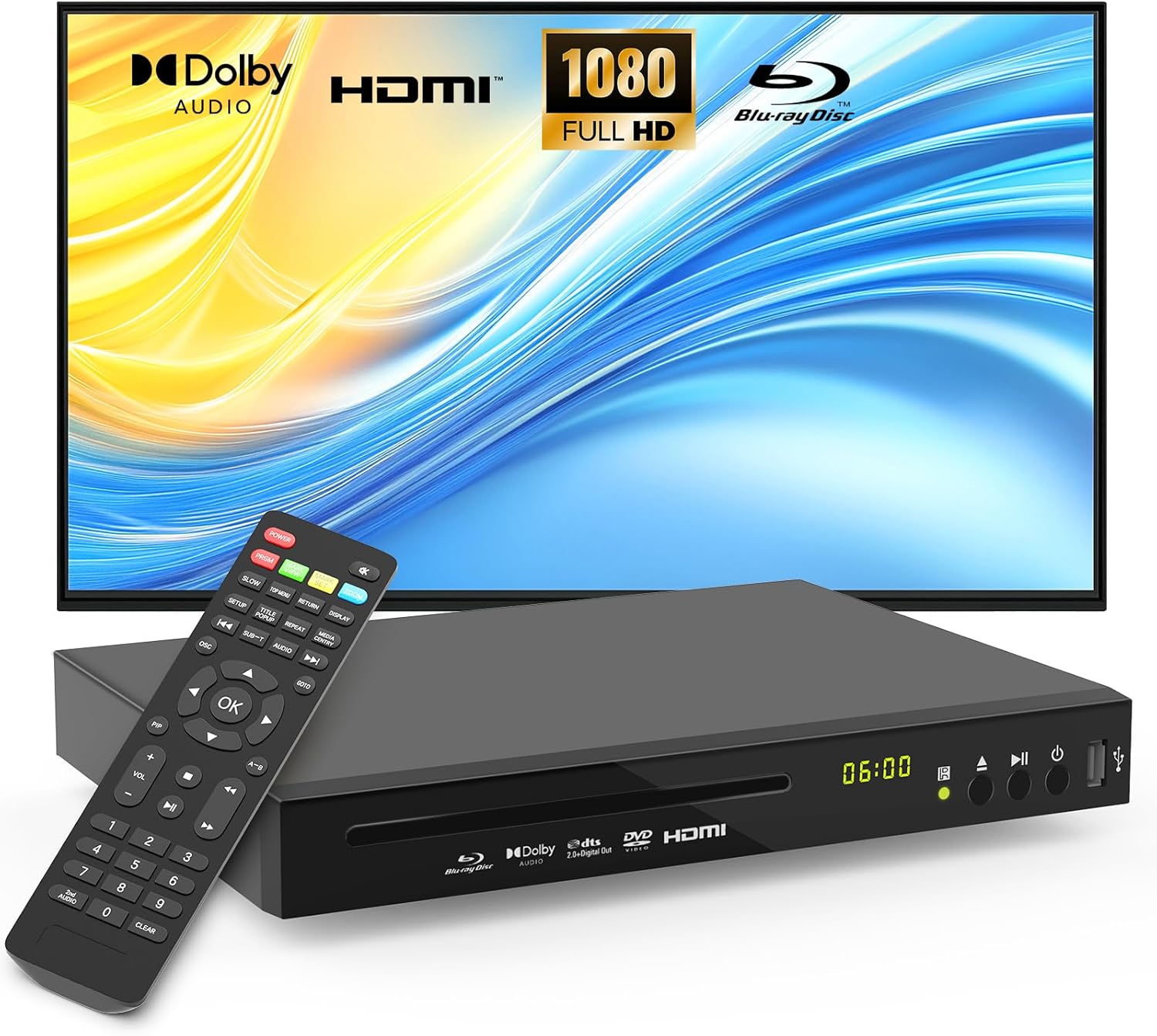 1080P Full HD Blu-Ray Player with Dolby TrueHD & DTS Audio
