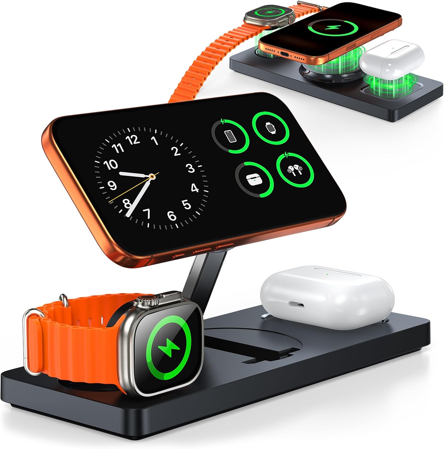 Foldable 3-in-1 MagSafe Wireless Charging Station