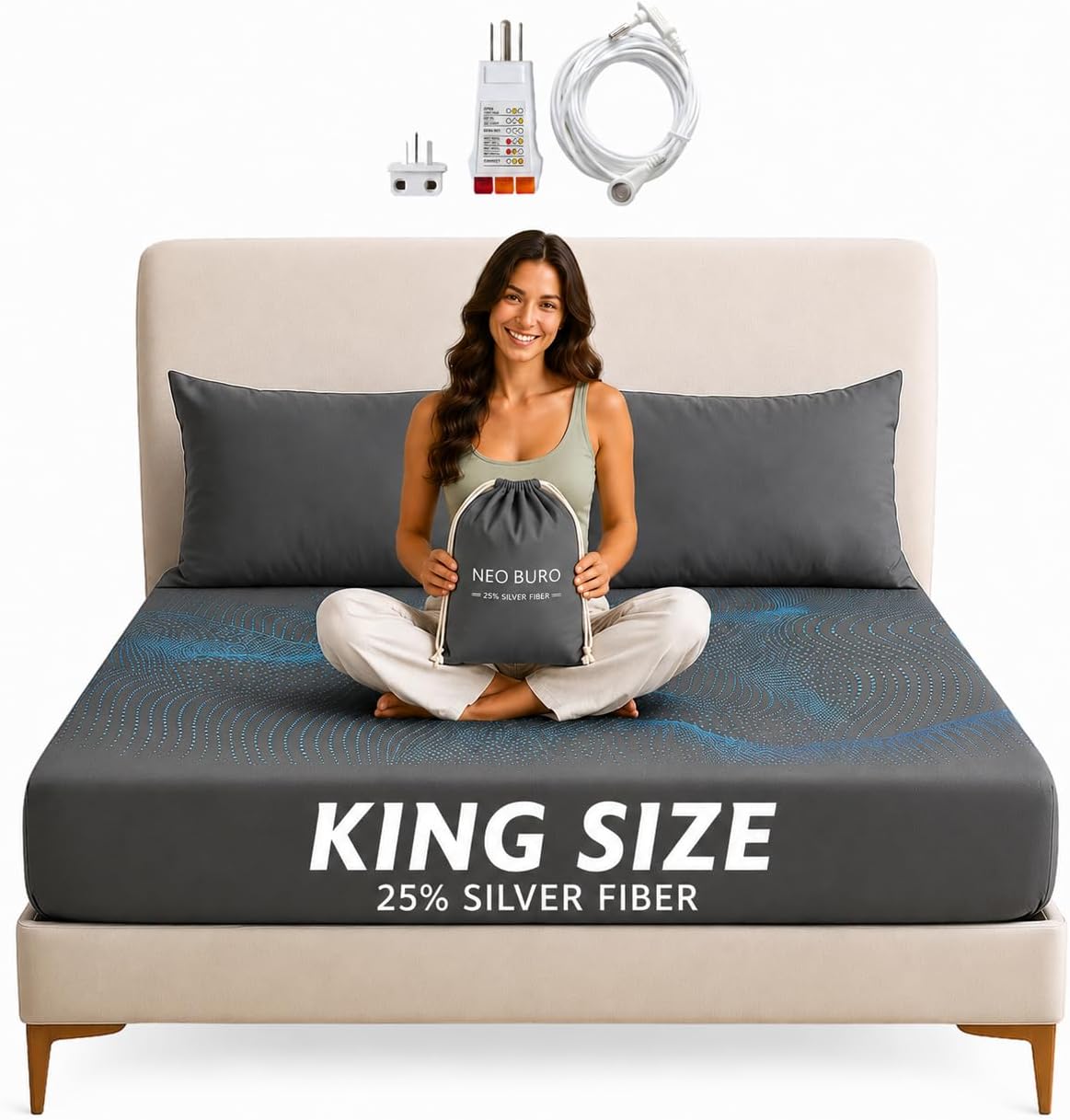 Luxury Silver Fiber King Grounding Sheet