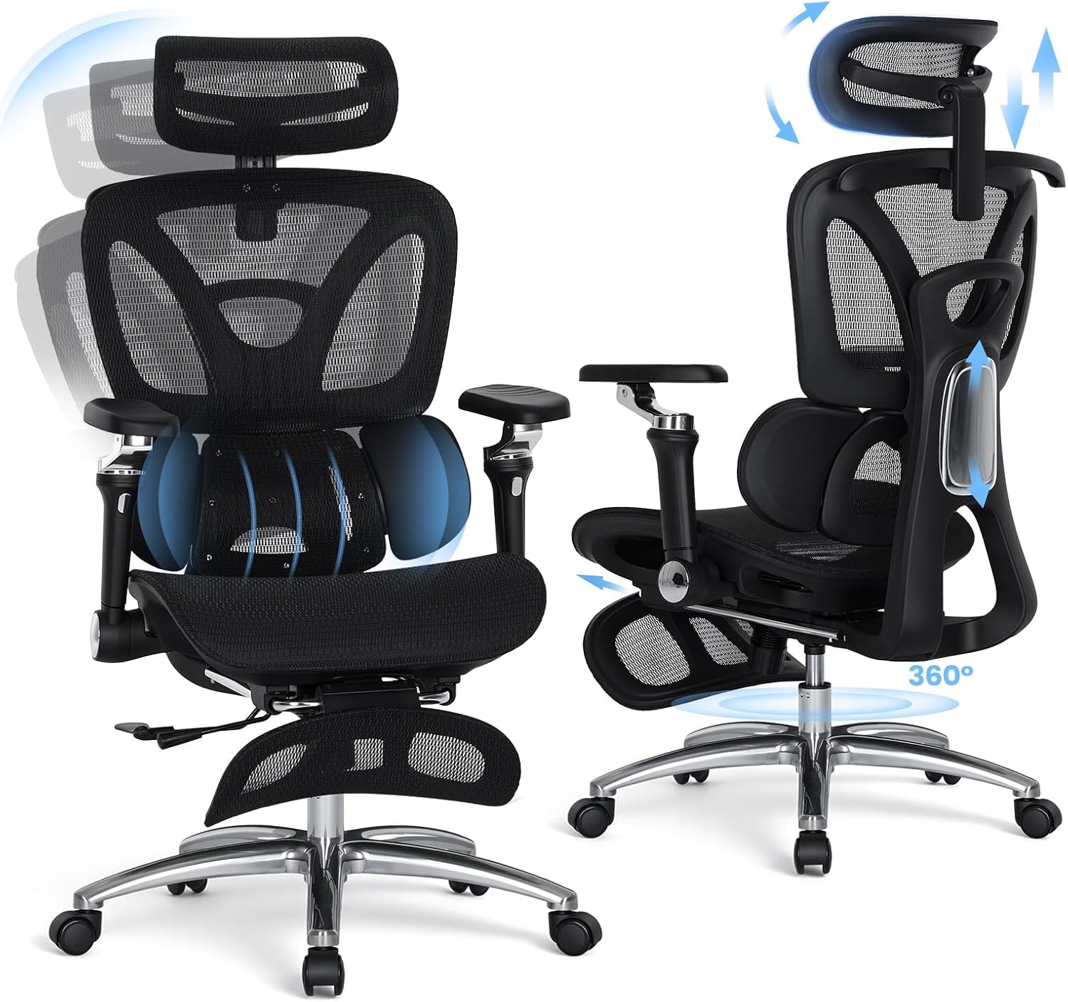 MALOL High Back Mesh Ergonomic Office Chair (400 lbs)