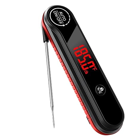 0.3s Ultra-Fast Instant Read Meat Thermometer (Red)