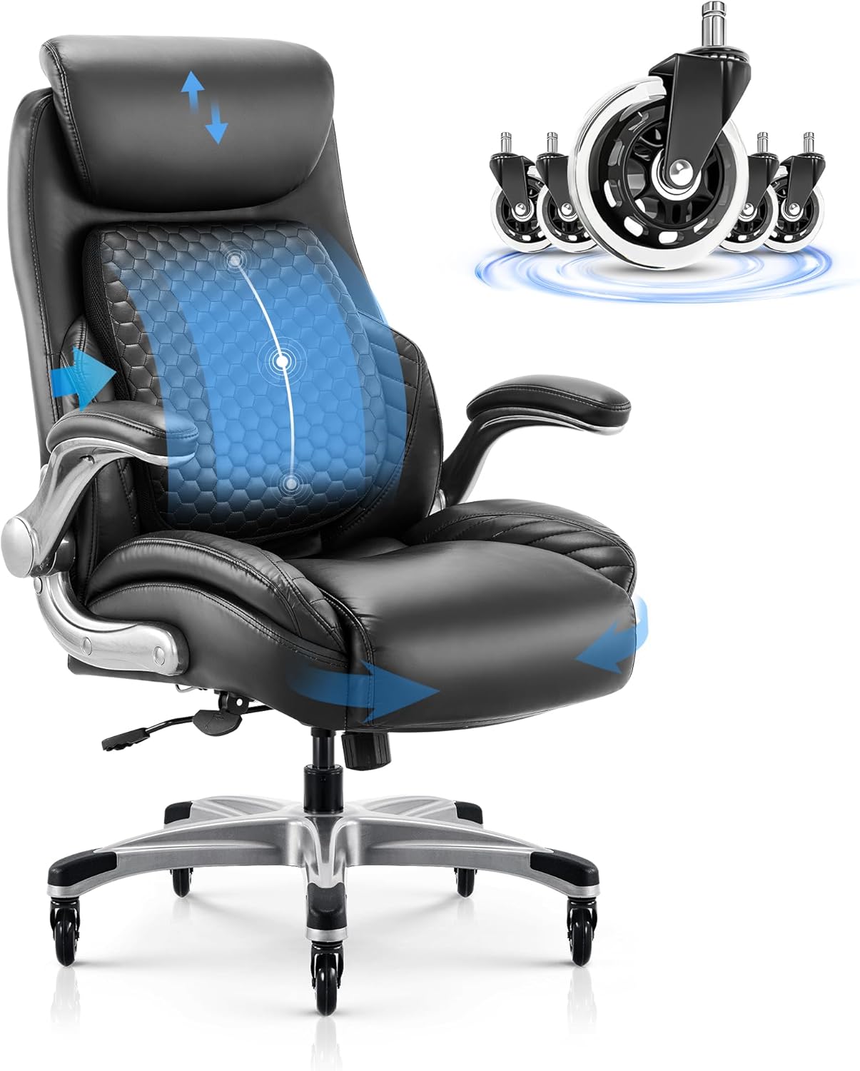 COLAMY High-Back Executive Leather Office Chair