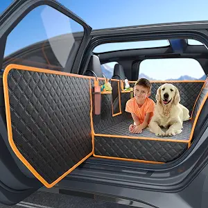 Dog Seat Cover with Hard Bottom Back Seat Extender