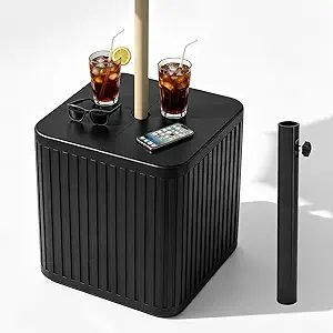 2-in-1 Outdoor Patio Umbrella Side Table