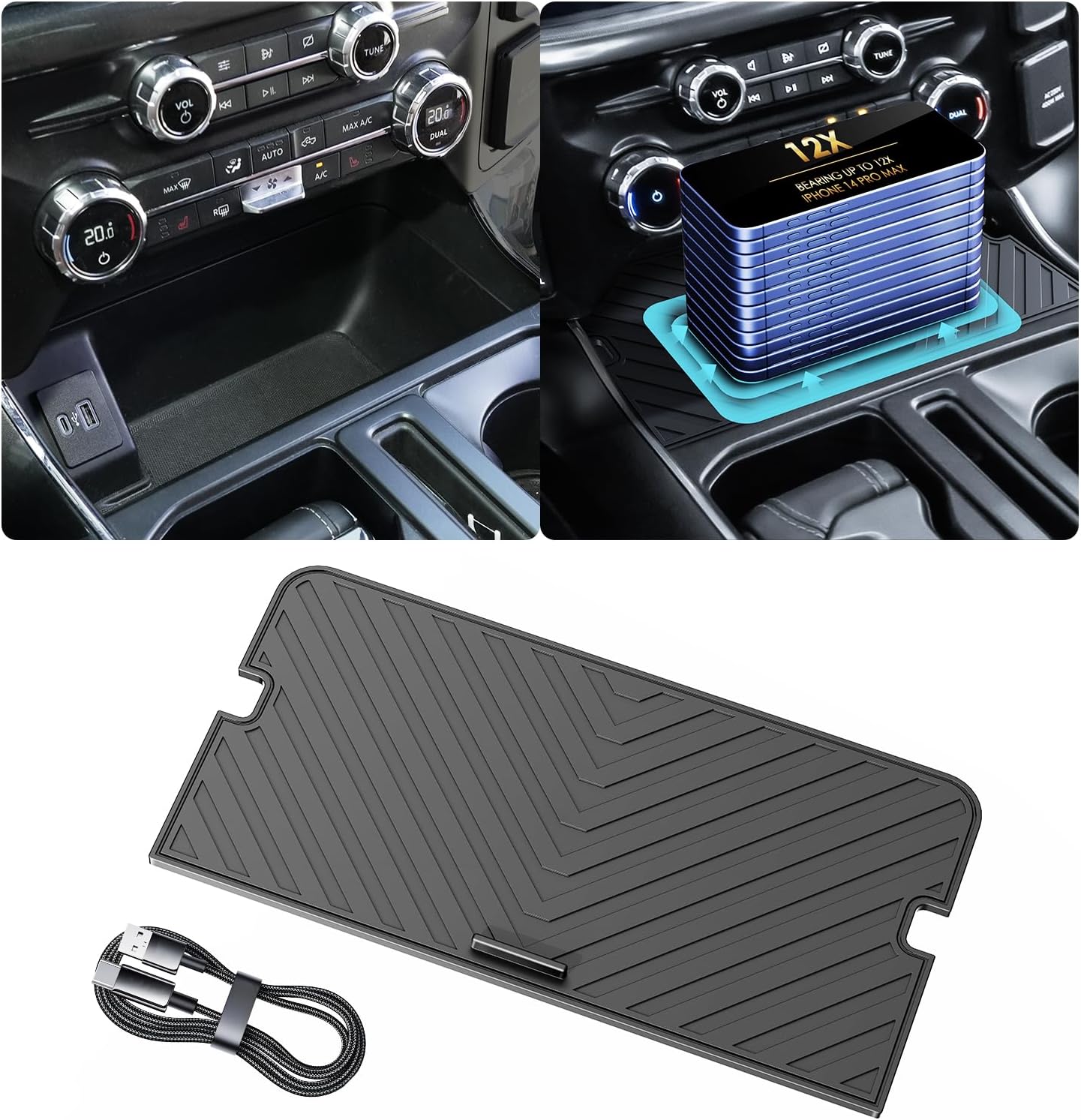 2026 Upgraded Center Console Compartment Cover for Ford F-150 & Lightning