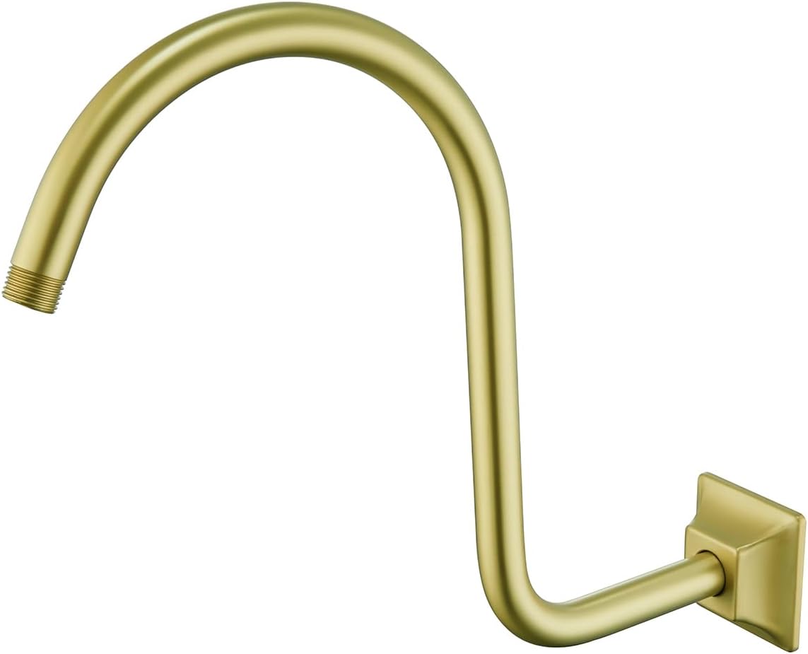 Gold Gooseneck S-Shape Shower Arm