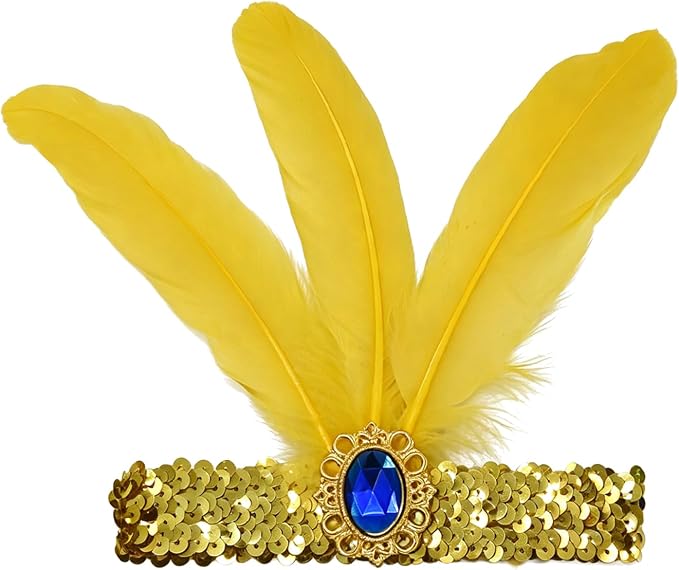 2-Piece 1920s Flapper & Tribal Feather Headbands