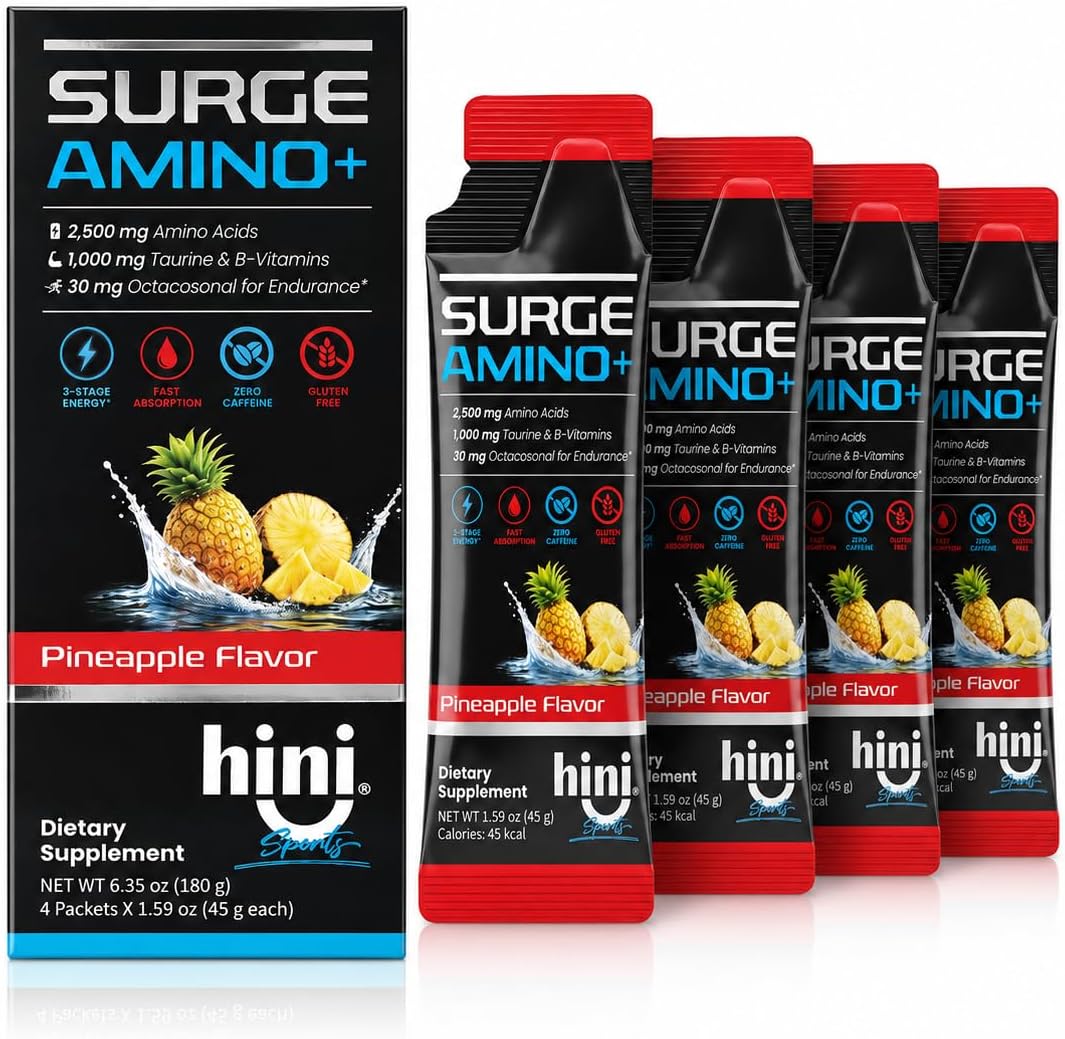 HINI Surge Amino+ Energy Gel (Pineapple, 4 Packets)