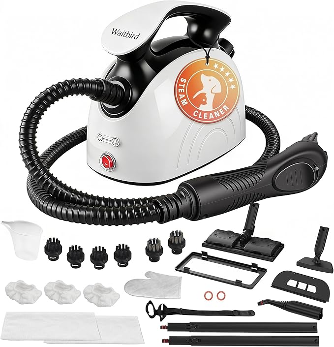 Waitbird 1500W High-Pressure Steam Cleaner & Mop Kit (21 Accessories)