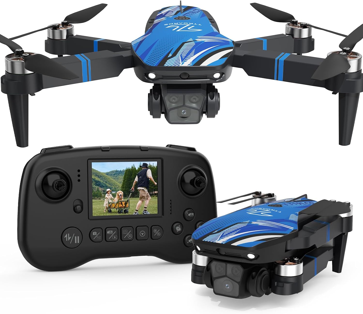Foldable Mini FPV Drone with Controller LCD Screen