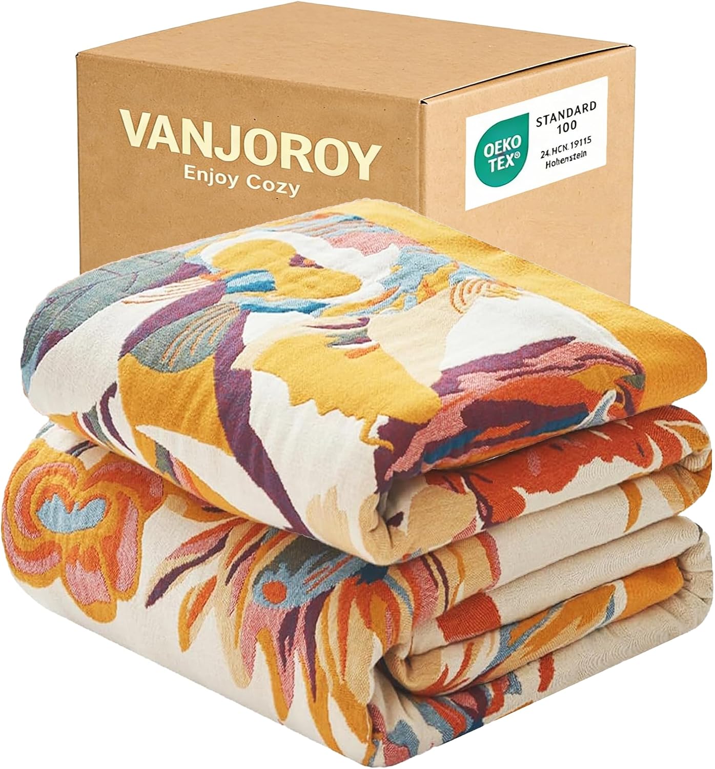 Organic Cotton Floral Boho Blanket