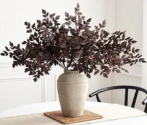 PERFNIQUE 6-Pack Artificial Plum Cimicifuga Leaf Sprays (32-Inch)