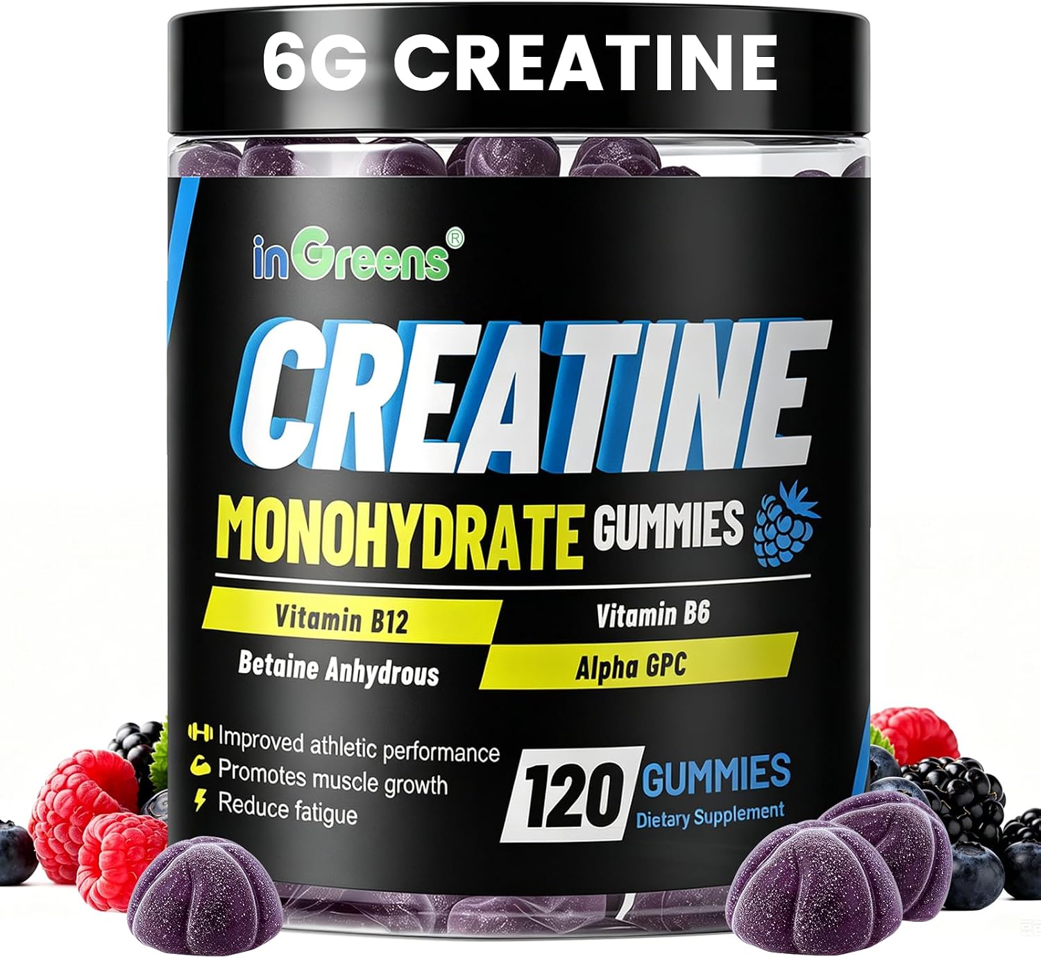 inGreens 6g Creatine Monohydrate Gummies (120 Count)
