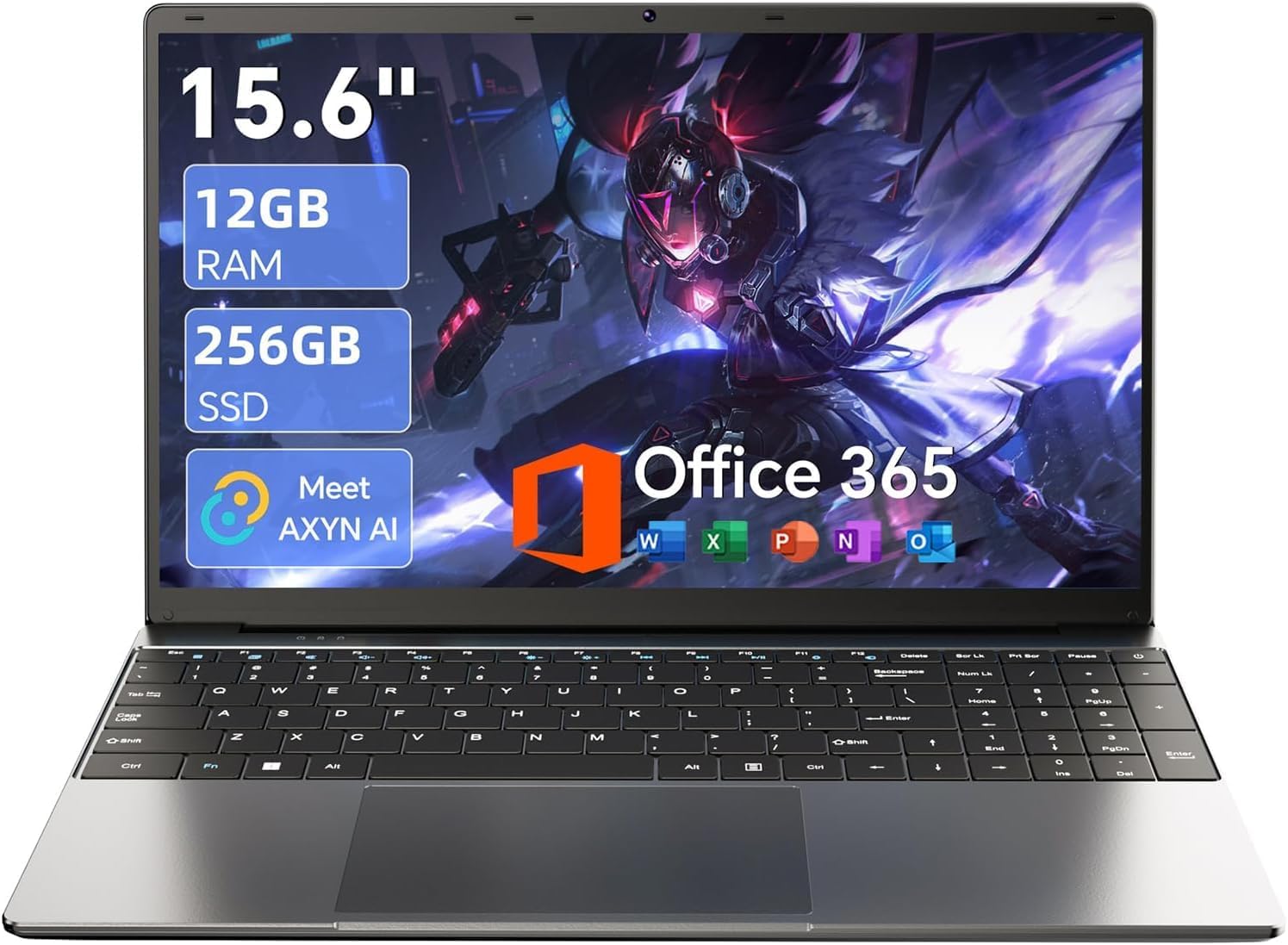15.6″ FHD AI Laptop with Windows 11 Home & Office 365 (6GB RAM / 128GB SSD)