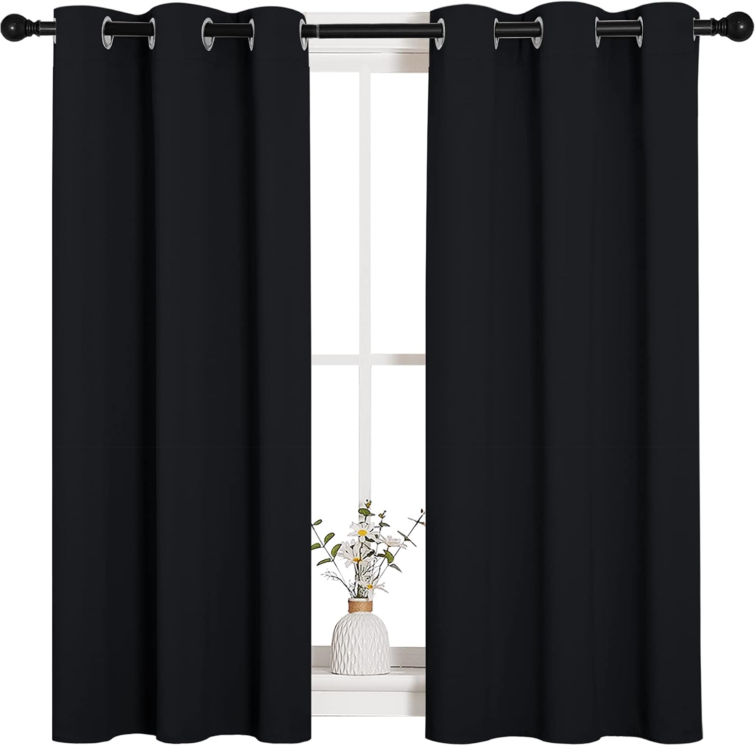 NICETOWN Halloween Black Blackout Curtains