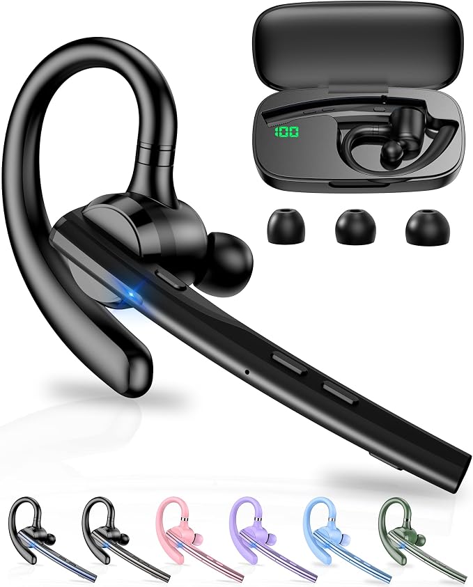 New Bee Bluetooth V5.1 Headset with 500mAh Charging Case