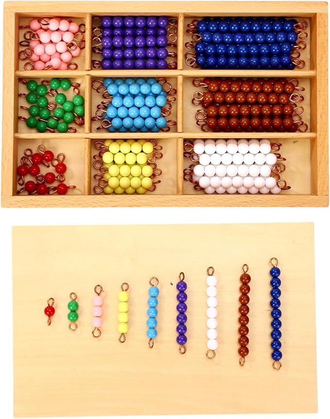 Montessori 9-Grid Color Counting Beads
