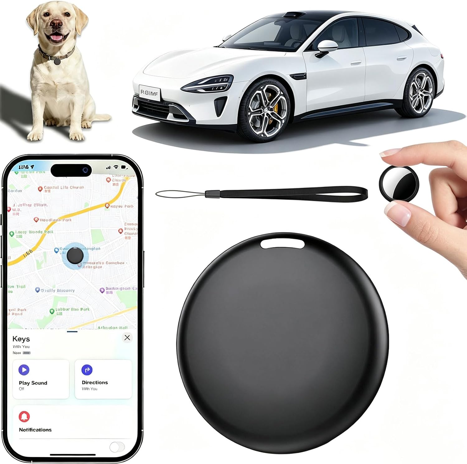 GPS Tracker for Vehicles (No Subscription Required) – Works with Apple Find My