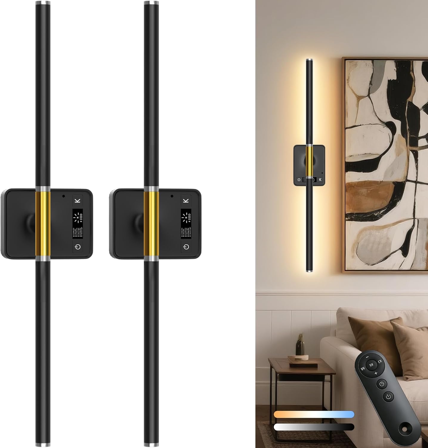 Cordless Battery-Operated Wall Sconces (Set of 2)