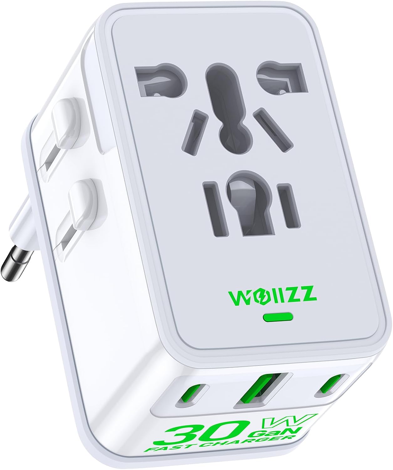Worldwide 30W GaN Travel Plug Adapter (White)