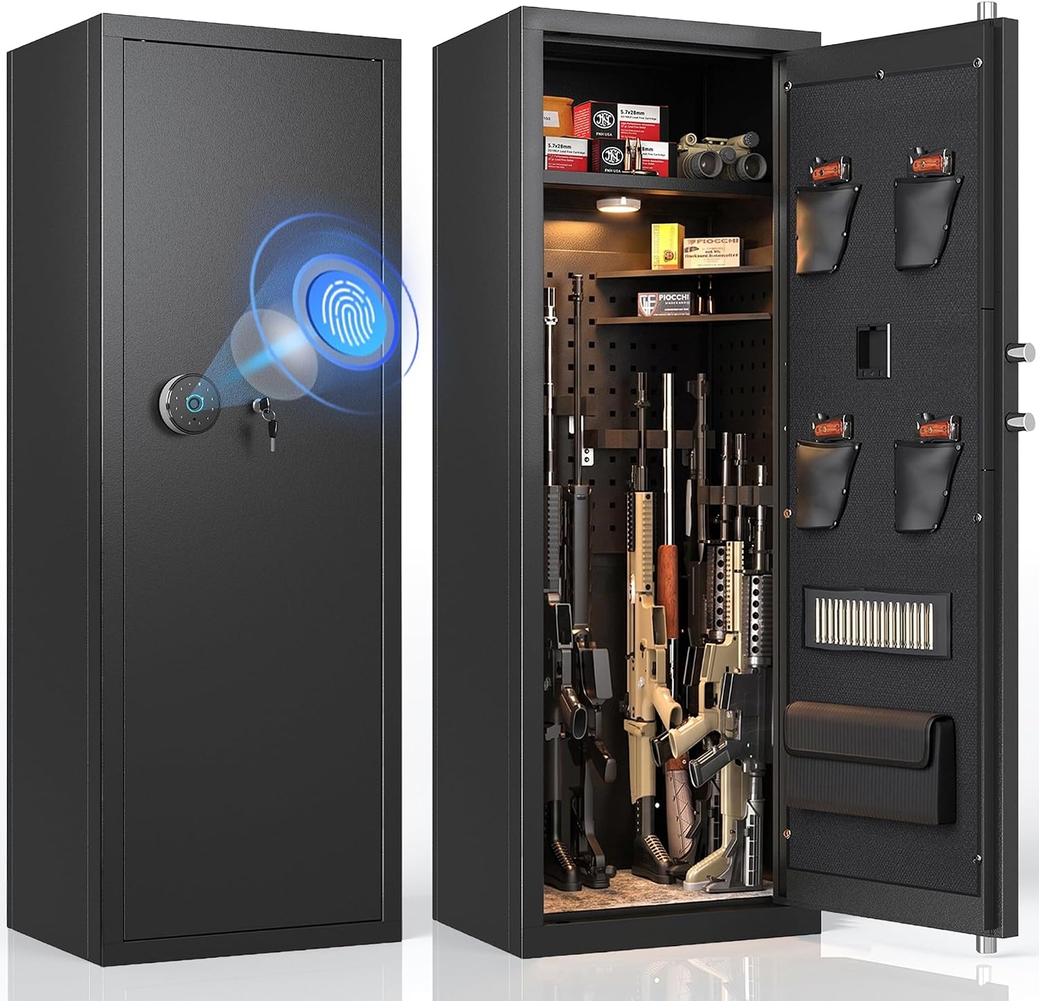 KAER 12-15 Rifle Biometric Gun Safe with Burglar Alarm (Black)