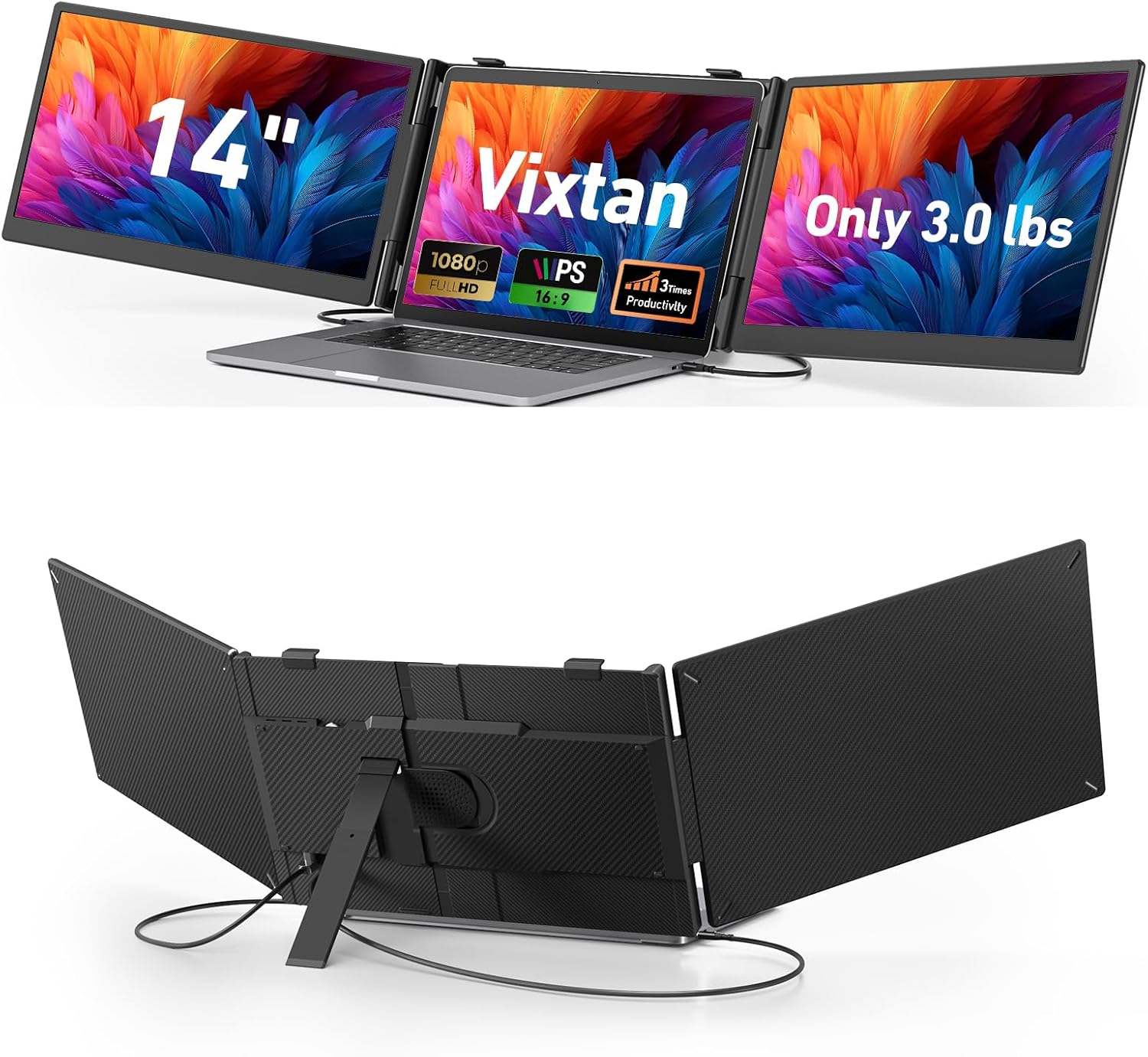 14 Inch Lightweight Triple Screen Extender