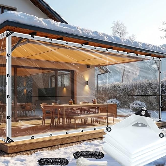 8x16ft Heavy Duty Clear Waterproof Tarp