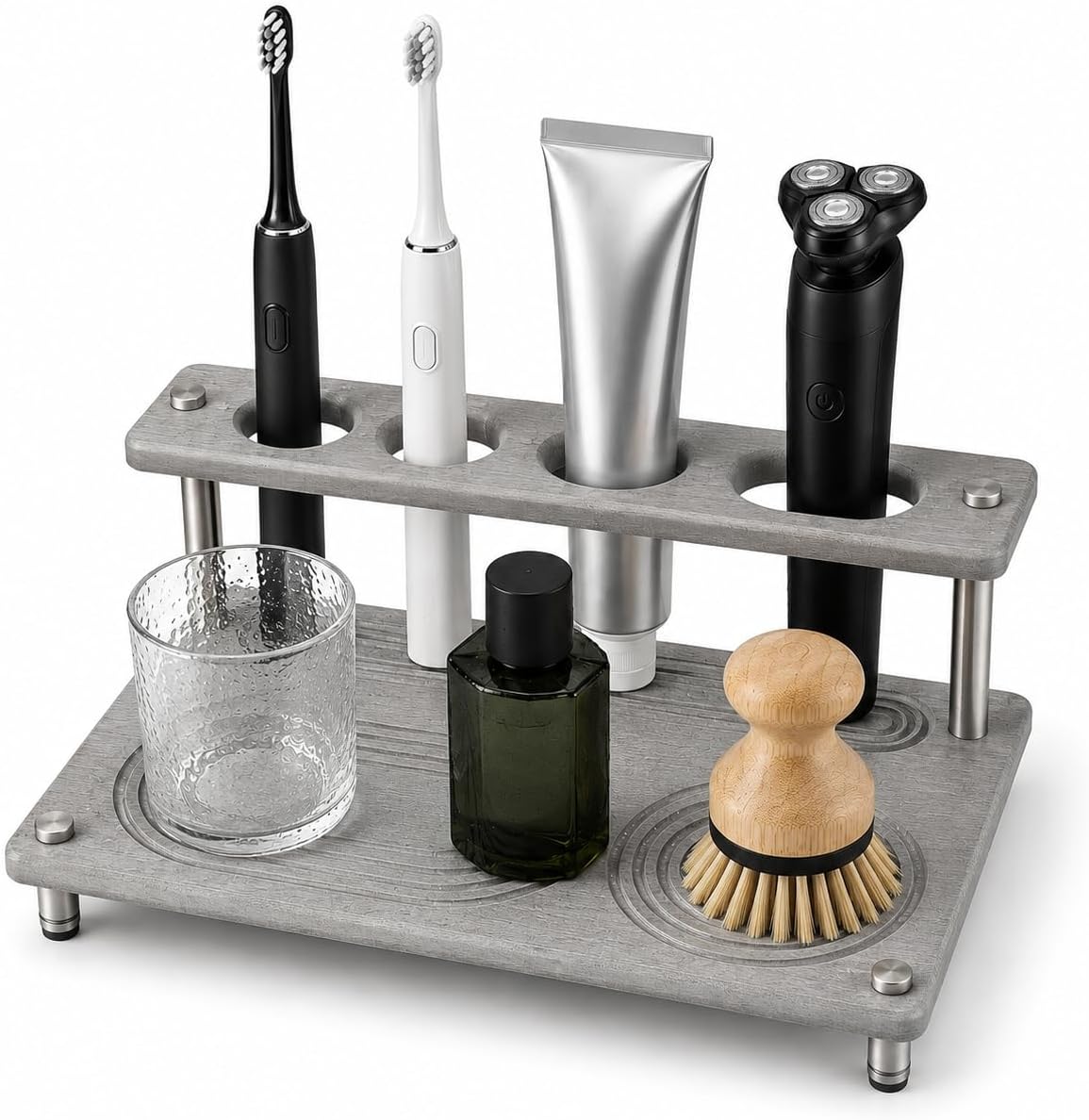 Diatomite Men’s Bathroom Organizer with Shaver Slot