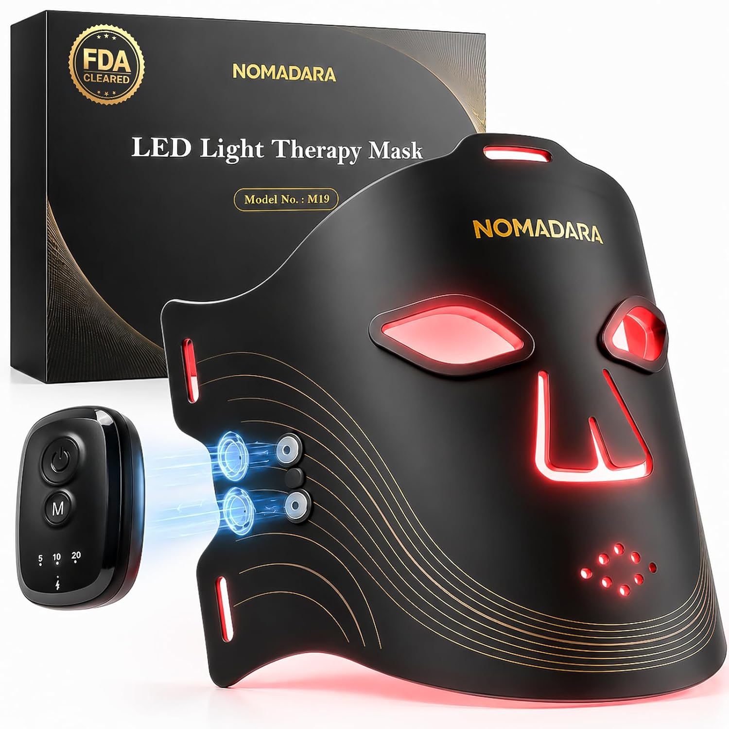 Red Light Therapy Wireless LED Face Mask with 336 LEDs