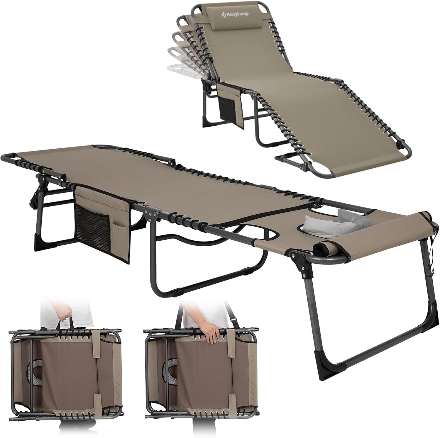 KingCamp Beige Tanning Chair Face Hole
