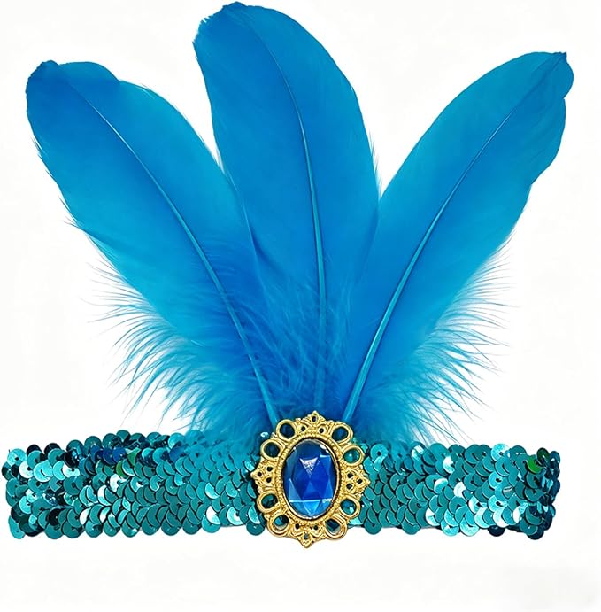 2-Piece Tribal & 1920s Flapper Feather Headpiece Set