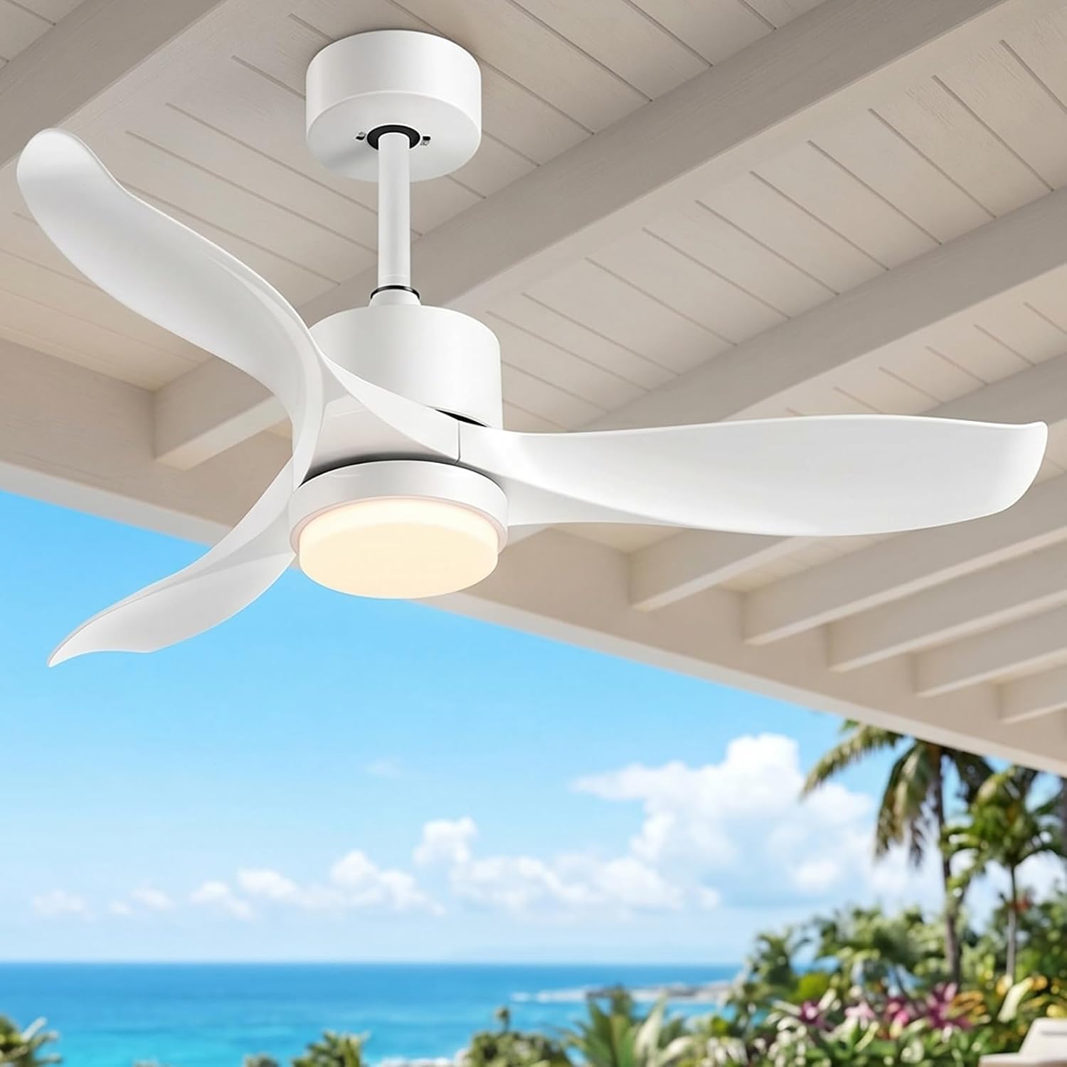 52″ Smart Low Profile Flush Mount Ceiling Fan