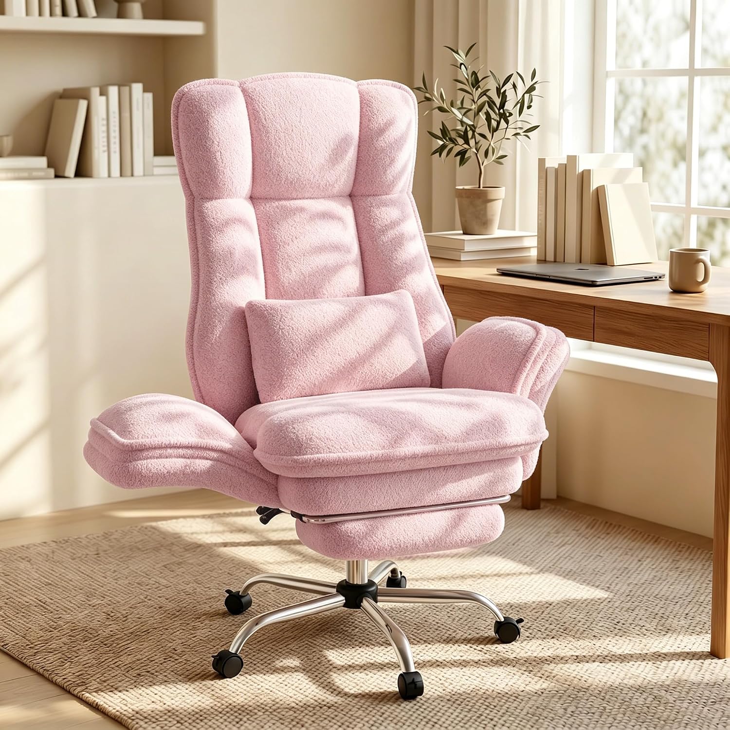Pink Sherpa Big & Tall Criss Cross Chair