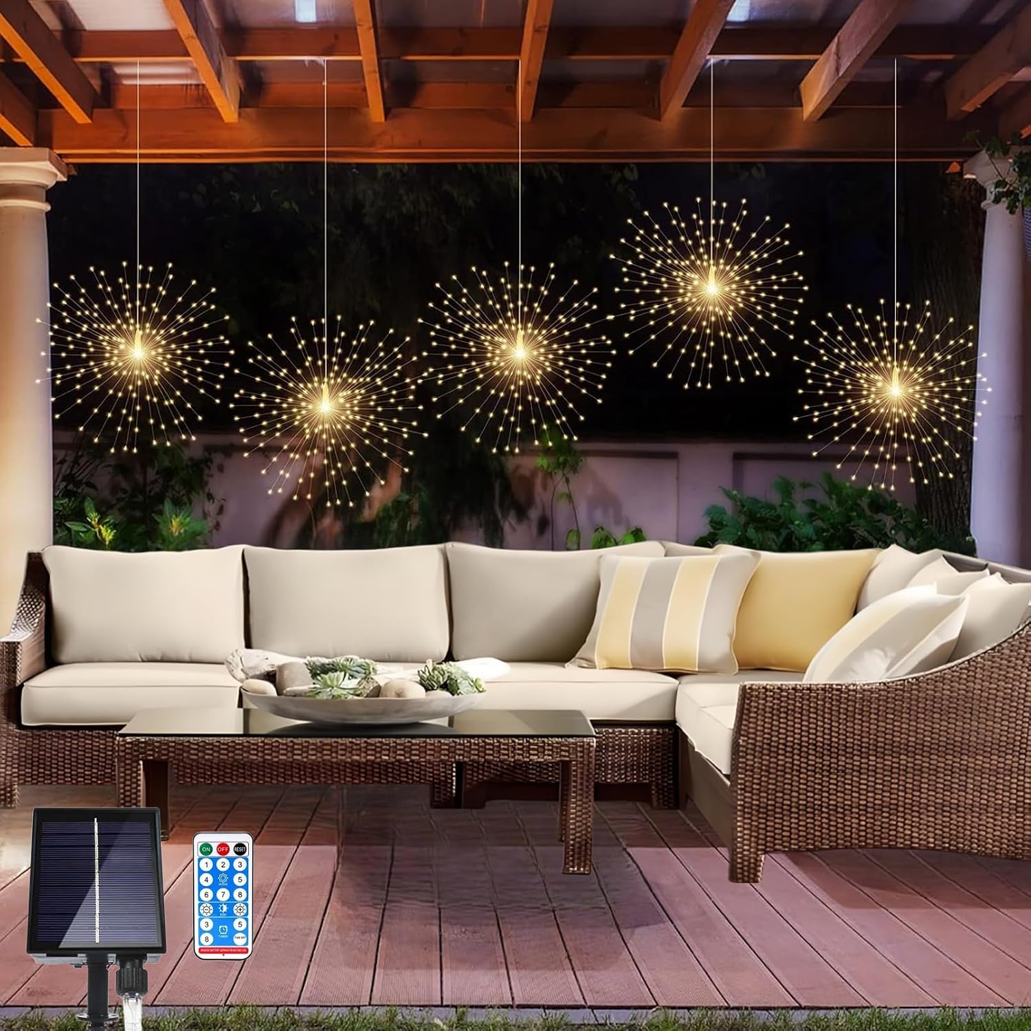 5-Pack Solar Outdoor Firework Lights