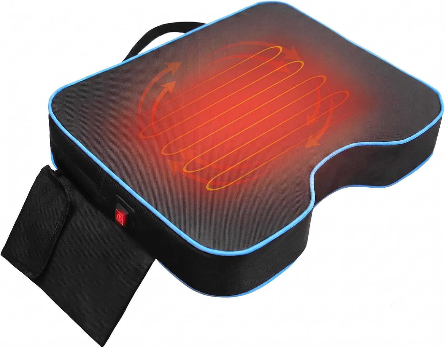 MYDAYS Portable Heated Memory Foam Seat Cushion (Black1)