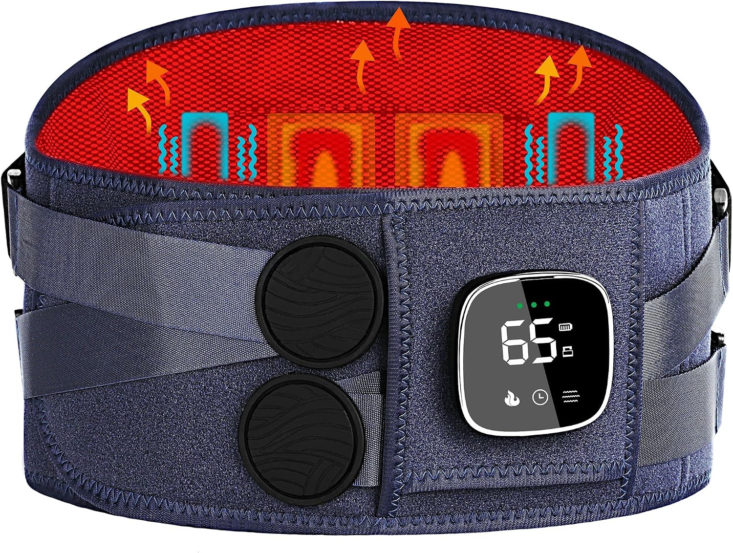 Cordless Heating Pad with Massager for Back Pain Relief