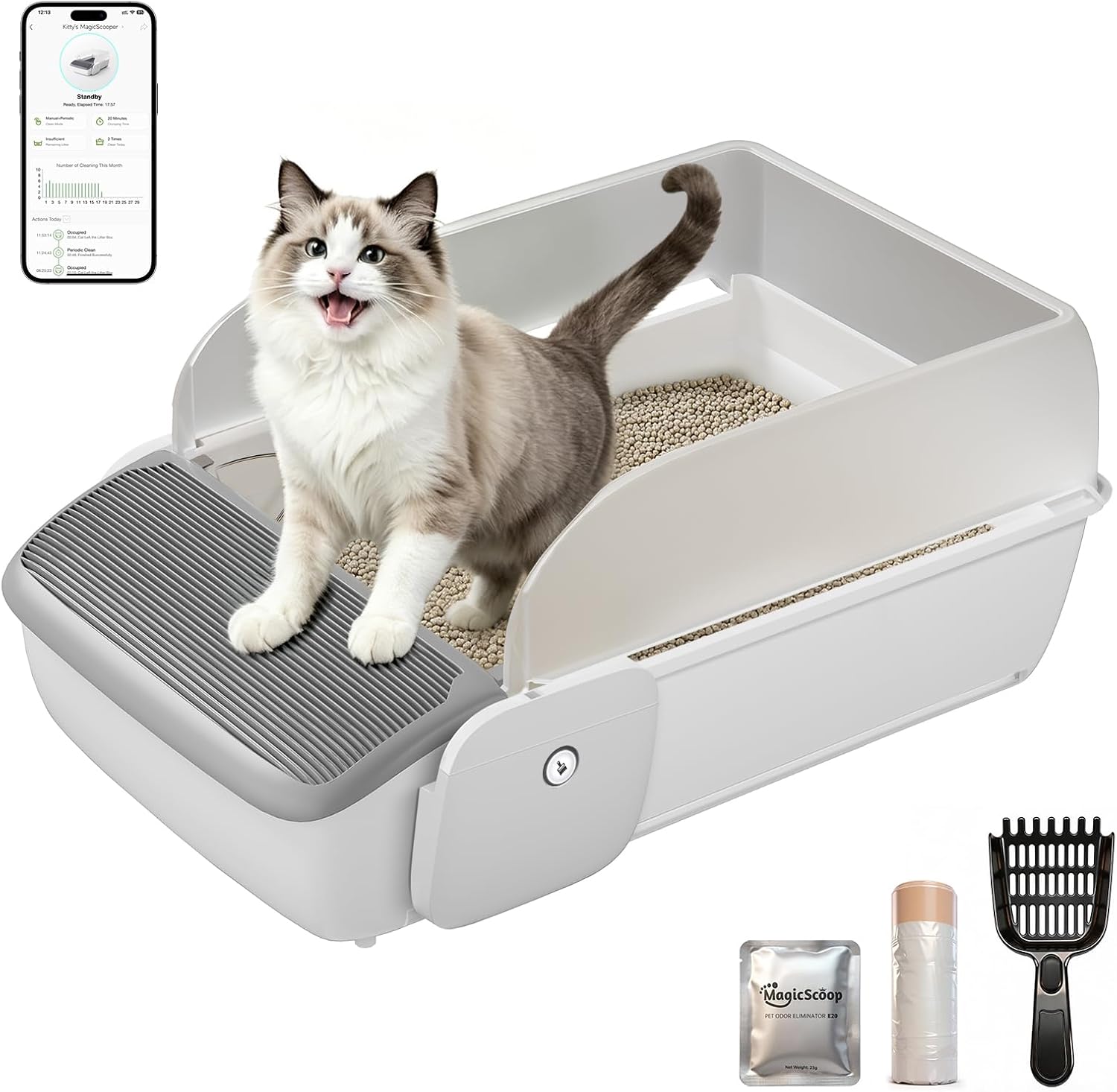 Open Top Automatic Self-Cleaning Cat Litter Box
