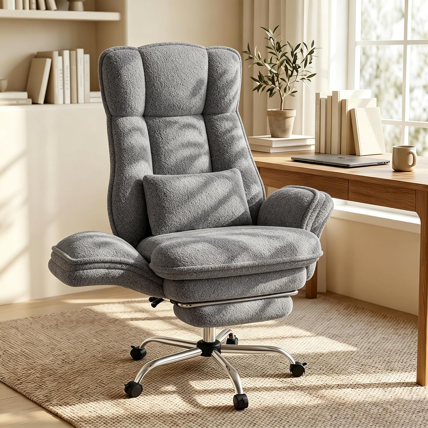 Big & Tall Reclining Sherpa Criss Cross Office Chair
