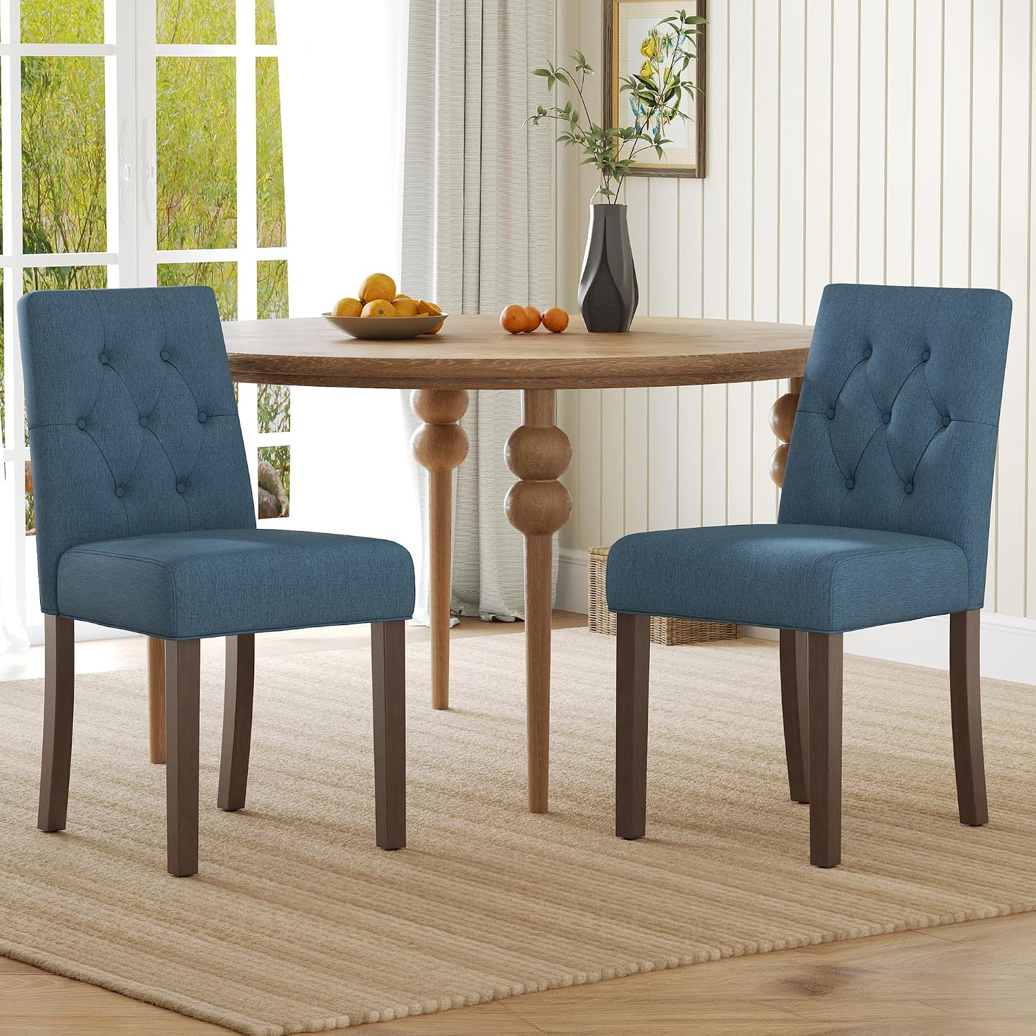 Upholstered Parsons Dining Chairs Pair