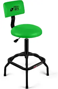 Shop Stool with Backrest & Mechanic Garage Stool (Green)