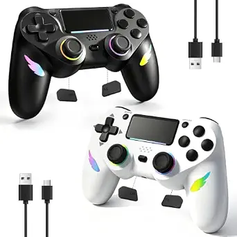 CozyNius 2 Pack Light-up Wireless Controller for PS4/Slim/Pro/PC