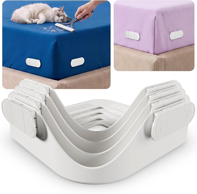Heavy Duty No-Lift Bed Sheet Holders for Corners (White)