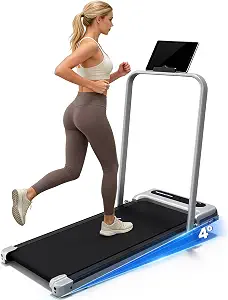 Incline Walking Pad Treadmill with Handlebar