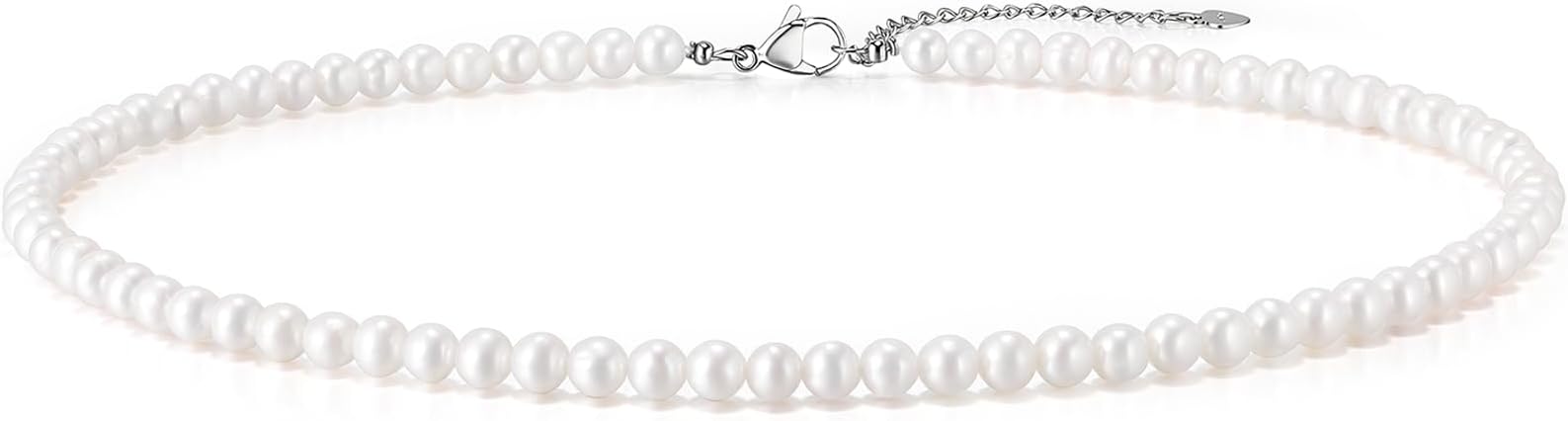 YAMI Round Freshwater Pearl Choker Necklace for Women (16 Inch)