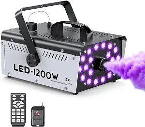 1200W Halloween Fog Machine with 20 RGB LED Lights (6000 CFM & Remote Control)